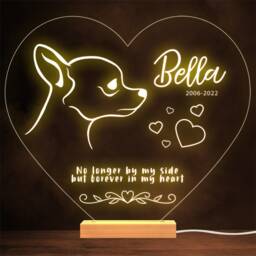 Chihuahua Dog Memorial Pet Loss Forever in Personalised Gift Lamp Night Light - thumbnail 1