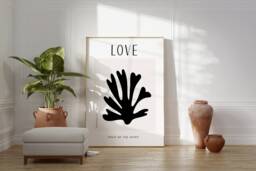 Love Black & Beige Bible Verse Print Galatians 5 - Printed & Shipped Modern Scripture Decor Christian Home - thumbnail 1
