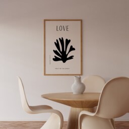 Love Black & Beige Bible Verse Print Galatians 5 - Printed & Shipped Modern Scripture Decor Christian Home - thumbnail 3