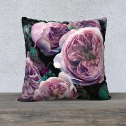 Pink Peonies Throw Pillow, Floral Print, 18x18 Or 22x22 Inches, Velveteen, Soft, Solvent Free Inks - thumbnail 3