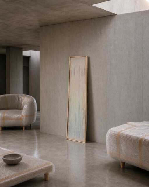 Vitre - Woven Wool Tapestry Textured Wall Hanging Pastel Vertical Decor - image 1