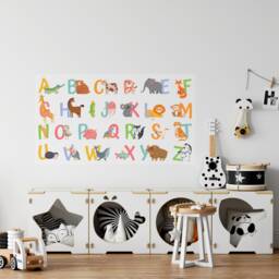 Alphabet Wall Sticker With Animals Educational Decal For Children Kids - thumbnail 2