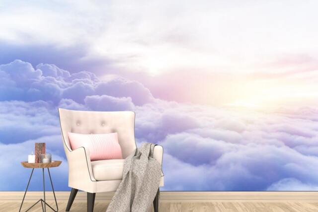 Purple Clouds Photo Wallpaper Modern Nursery Wall Mural - image 1