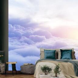 Purple Clouds Photo Wallpaper Modern Nursery Wall Mural - thumbnail 2