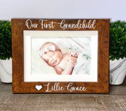 First Grandchild Personalized Picture Frame, Our Grandchild, Grandma Gift, Grandfather Mimi Nana Gift - thumbnail 1