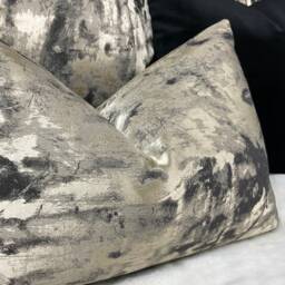 Black & Gold Cushion Cover 12 X 20 - Designer Metallic Nero Fabric, Handmade - thumbnail 4