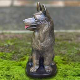 Handmade Concrete Dog Sculpture Outdoor German Shepherd Figurine Realistic Stone Statue Loyal Garden Ornament Pet Memorial Art Decor - thumbnail 3