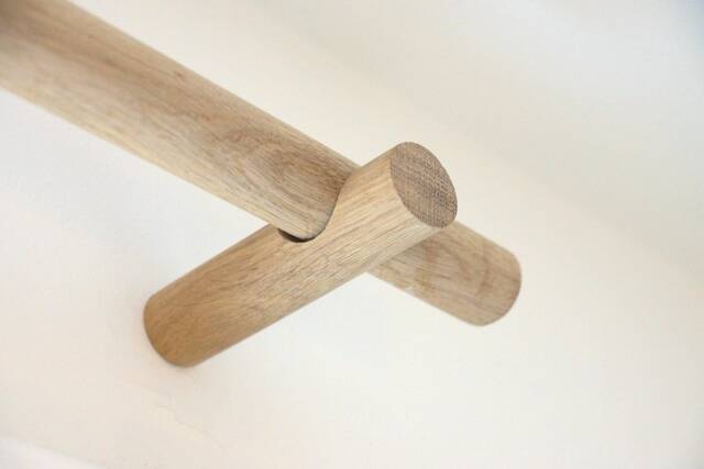 Handmade Oak Curtain Pole With Brackets, Minimalist Style - image 1