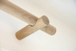 Handmade Oak Curtain Pole With Brackets, Minimalist Style - thumbnail 1