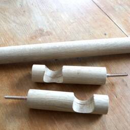 Handmade Oak Curtain Pole With Brackets, Minimalist Style - thumbnail 4