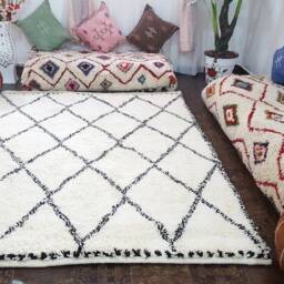 Authentic Moroccan Rug Handwoven 100% Wool Carpet , Azilal Rug Beni Ourain , Carpets Area Rugs Moroccan Berber Floor - thumbnail 2