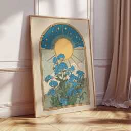 Mystical Forget-Me-Not Flower Print, Boho Celestial Art - thumbnail 4