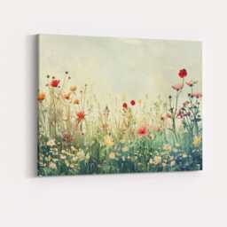 Elegant Cottage Garden Wildflower Meadow Botanical Painting Canvas Wall Art Print Decor Picture Ready To Hang - thumbnail 4
