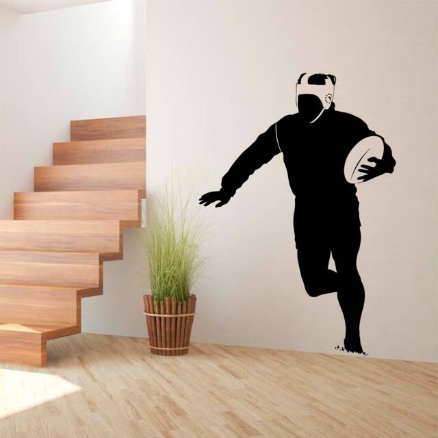 Rugby Player Sticker, Vinyl Wall Art Sticker, Transfer, Mural, Stencil, Easy To Apply, Instructions Included, Matt Finish - image 1