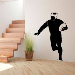 Rugby Player Sticker, Vinyl Wall Art Sticker, Transfer, Mural, Stencil, Easy To Apply, Instructions Included, Matt Finish - thumbnail 1