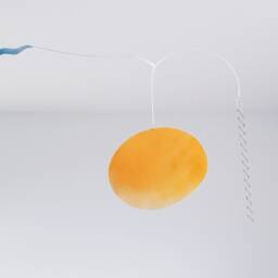The Dream Orange & Blue Metal Hanging Mobile. Kinetic Sculpture Art - thumbnail 4