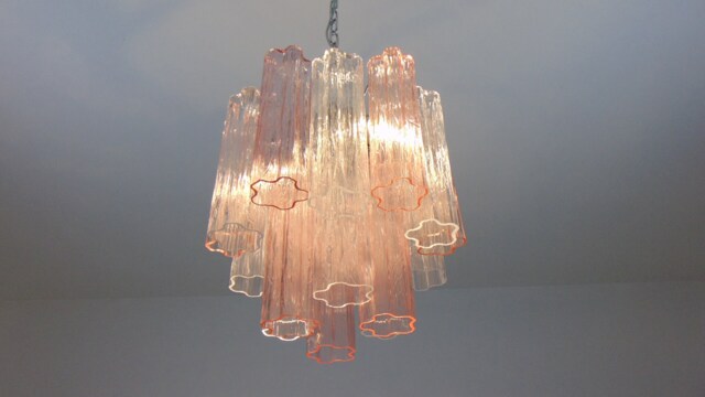 Pink & Clear Tronchi Chandelier - image 1