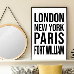 Fort William Iconic Bold Town Scotland Print Poster - Scotland Gift Bespoke A5 A4 A3 Framed Or Unframed - thumbnail 3