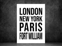Fort William Iconic Bold Town Scotland Print Poster - Scotland Gift Bespoke A5 A4 A3 Framed Or Unframed - thumbnail 1
