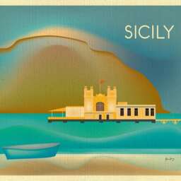 Sicily Italy Art, Print, Poster, Travel Art, Italian Wall Palermo Mondello Beach Art Print - E8-O-Sic - thumbnail 2