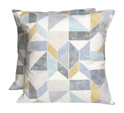 Geometric Cotton Cushion Covers Clarke & Lanna Charcoal - Set Of 2 - thumbnail 1