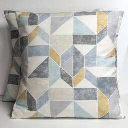 Geometric Cotton Cushion Covers Clarke & Lanna Charcoal - Set Of 2 - thumbnail 2