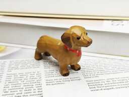 Miniature Wooden Dachshund Figurine For Desktop, Handmade Puppy Art Carved Ornament, Mother's Day Gifts, Valentine's Gift Her