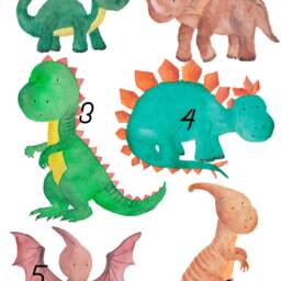 Set Of 3 Dinosaur Prints -Set Dinos Nursery Print - Personalised Children's Name-Saurus- Gift-Bedroom Playroom -Dinosaur Prints - thumbnail 2