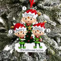 Personalised Family Christmas Xmas Tree Decoration Ornament - Elves - thumbnail 3