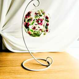 Hand Painted Floral Tea Light Holder Unique Glass Candle Holder - thumbnail 2