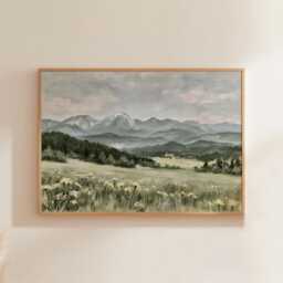 Blue Mountain Poster, Alpine Landscape Print, Nature Wall Art, Paper - thumbnail 1