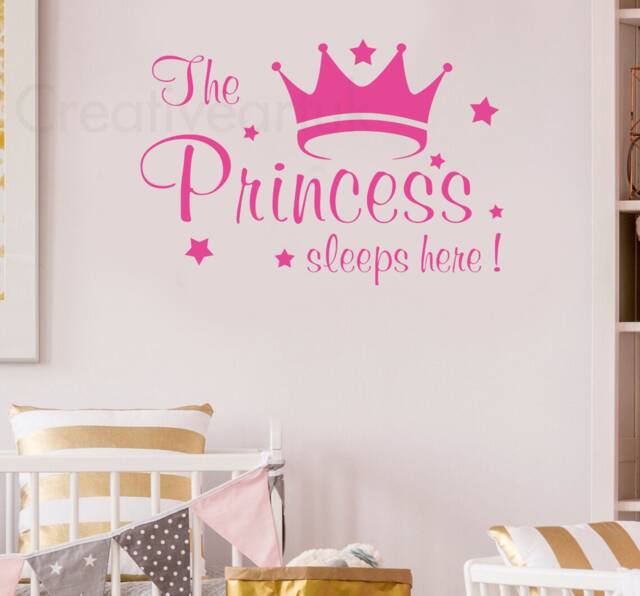Princess Sleeps Here Wall Decal Girls Room Decor - image 1