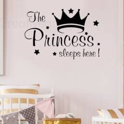 Princess Sleeps Here Wall Decal Girls Room Decor - thumbnail 3