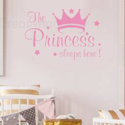 Princess Sleeps Here Wall Decal Girls Room Decor - thumbnail 2