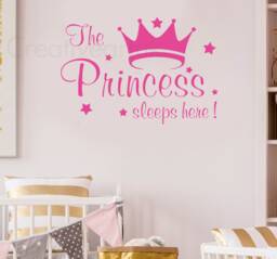 Princess Sleeps Here Wall Decal Girls Room Decor - thumbnail 1