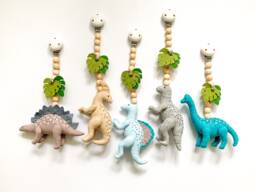 Dinosaur Stroller Toy, Dinosaur Pram Mobile, Accessories, Montessori Toys, Nobile, Baby Shower Gift, Decor - thumbnail 1