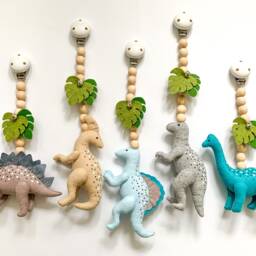 Dinosaur Stroller Toy, Dinosaur Pram Mobile, Accessories, Montessori Toys, Nobile, Baby Shower Gift, Decor - thumbnail 4