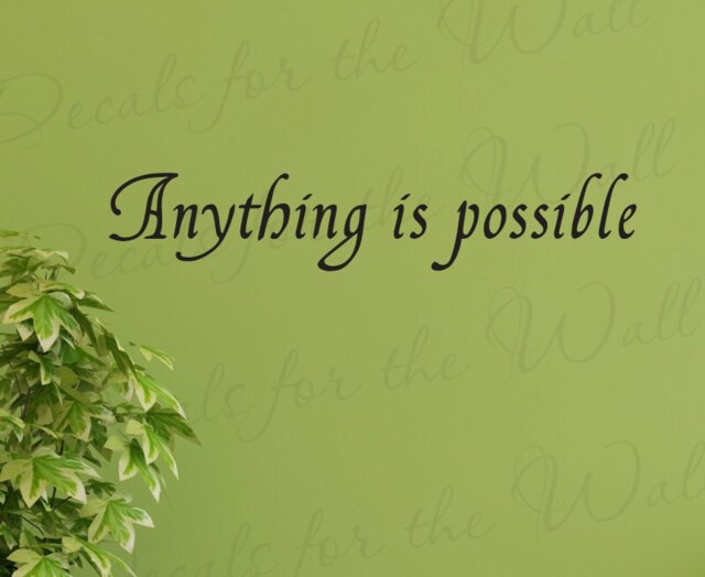 Anything Possible Office Inspirational Motivational Achievement Success Vinyl Quote Sticker Wall Decal Decor Lettering Art Decoration I17 - image 1