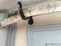 Brackets To Hold A Birch Branch & Woven Swag Curtain Bronze Hand Forged Natural