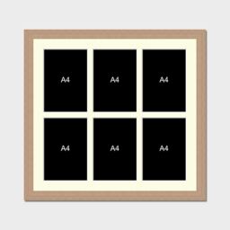 A4 Picture Frame To Hold 6 Photos in An Oak Veneer Wooden - thumbnail 2