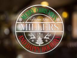 Custom Family Name Christmas Window Sticker Personalized Xmas Decoration Decal Happy Holidays Festive Wall Art