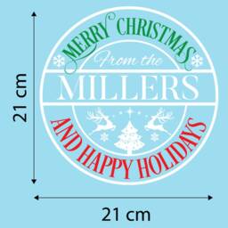 Custom Family Name Christmas Window Sticker Personalized Xmas Decoration Decal Happy Holidays Festive Wall Art - thumbnail 3