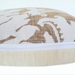 Modernist Bamboo Cushion 40 X cm - 50 Beige White Cover Midcentury Modern Natural Off-White Ecru Yoga Hygge Plant - thumbnail 3