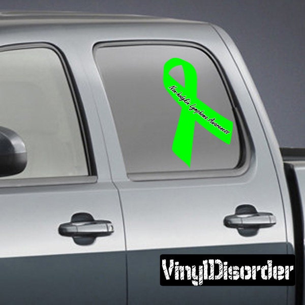 Non-Hodgkin Lymphoma Awareness Ribbon Vinyl Wall Decal Or Car Sticker