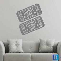 Cinema Ticket Admit One Movie Film Cool Home Living Room/Den Wall Art Matt Vinyl Decal Sticker - thumbnail 3
