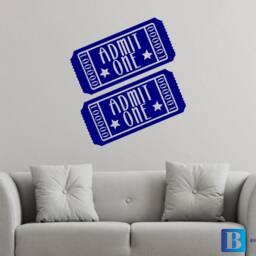 Cinema Ticket Admit One Movie Film Cool Home Living Room/Den Wall Art Matt Vinyl Decal Sticker - thumbnail 2