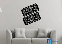 Cinema Ticket Admit One Movie Film Cool Home Living Room/Den Wall Art Matt Vinyl Decal Sticker - thumbnail 1