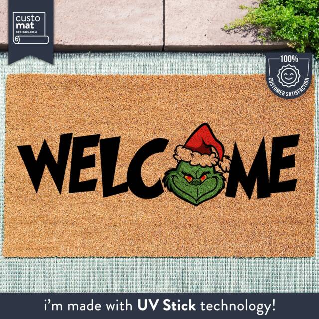Grinch Christmas Decorations - Doormat Funny Welcome Mat The Decor - image 1