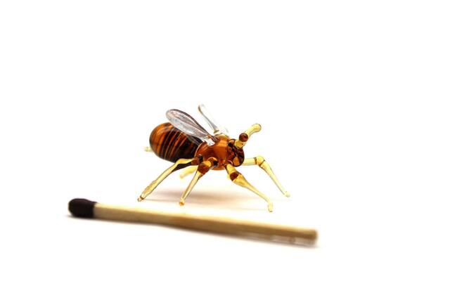 Glass Bee Blown Collectible Figurine Honey Bee 7 Days Delivery, Art Glass, Bee, Glass Sculpture For Sale, State Symbols - image 1