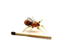 Glass Bee Blown Collectible Figurine Honey Bee 7 Days Delivery, Art Glass, Bee, Glass Sculpture For Sale, State Symbols